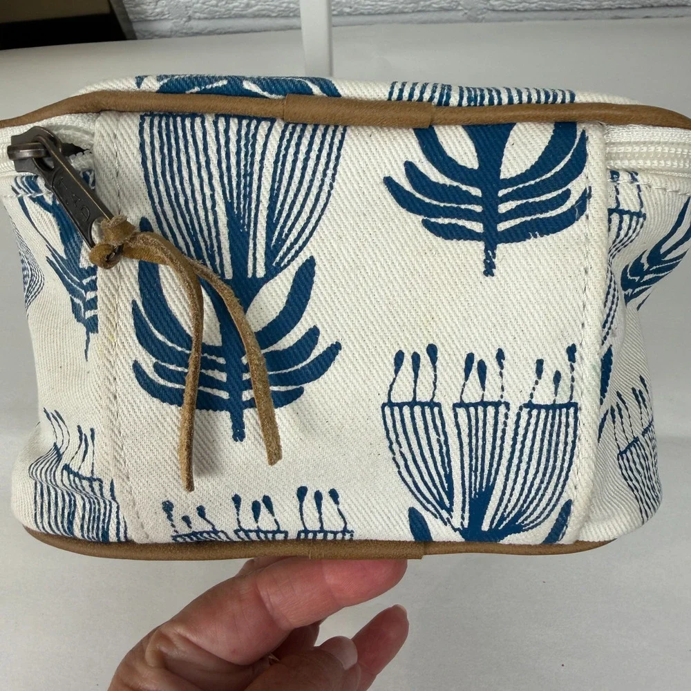 ROVOS RAIL South Africa Train Guest Amenity Bag (Empty) Cream Blue Botanical